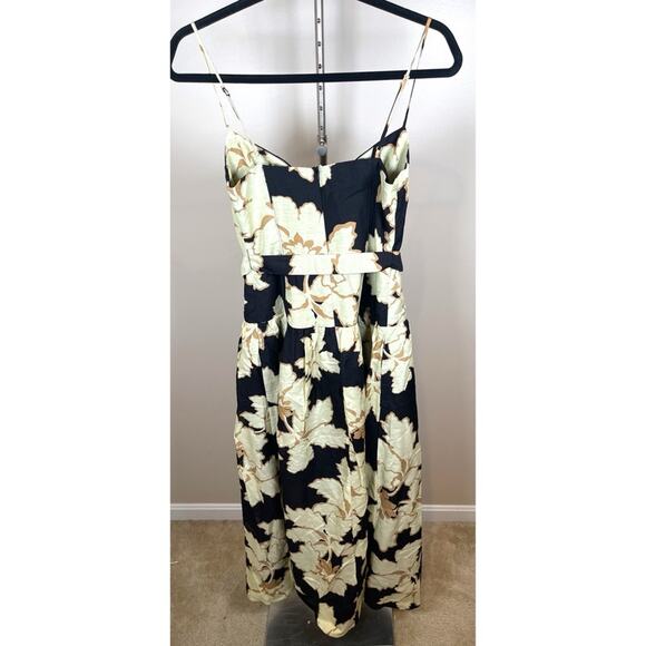 Shona Joy Lucia Bustier Floral Belted Black Maxi Dress Size 4 - Picture 7 of 9